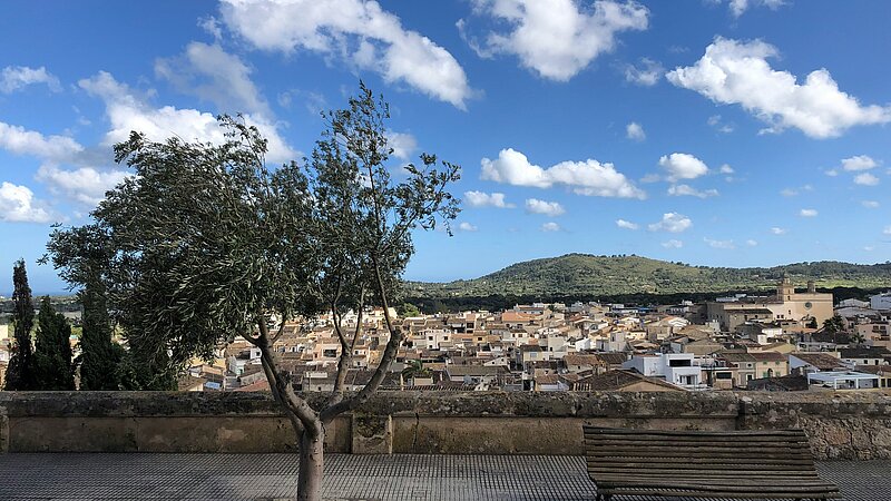 Blick auf die Stadt Arta im osten Mallorcas