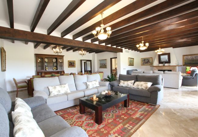 Wohnzimmer und Couch der Finca El Palmeral bei Petra