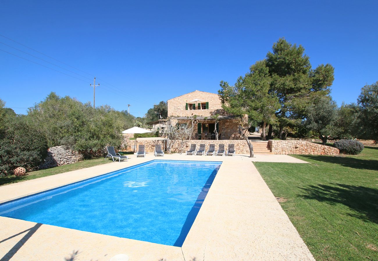 Pool und Garten der Finca La Higuera bei Sant Llorenç Des Cardassar