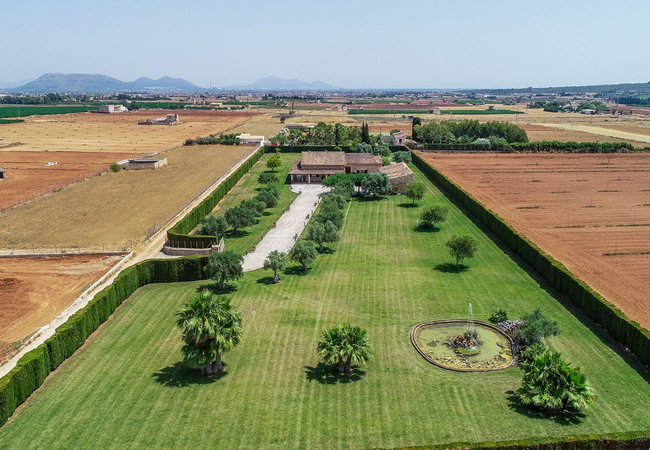 Luftbild und Landschaft der Finca Villa Muro bei Muro 