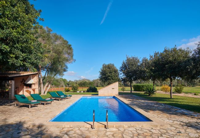 Garten und Pool der Finca Els Ermassos bei Felanitx