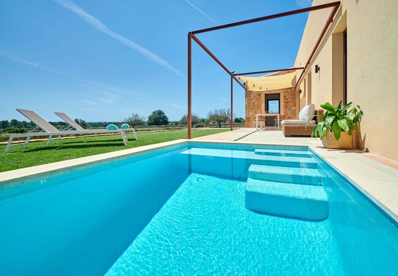 Pool und Garten der Finca Ses Figueretes in Felanitx